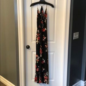 Lush floral and black maxi dress